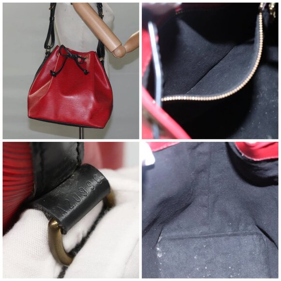 LOUIS VUITTON Epi Petit Noe Shoulder Bag Bicolor Black Red - Picture 16 of 16